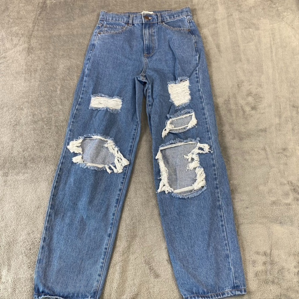 RSQ Jeans‎ Womens 27 Baggy Y2K Ripped Distressed Streetwear Denim Pant Organic